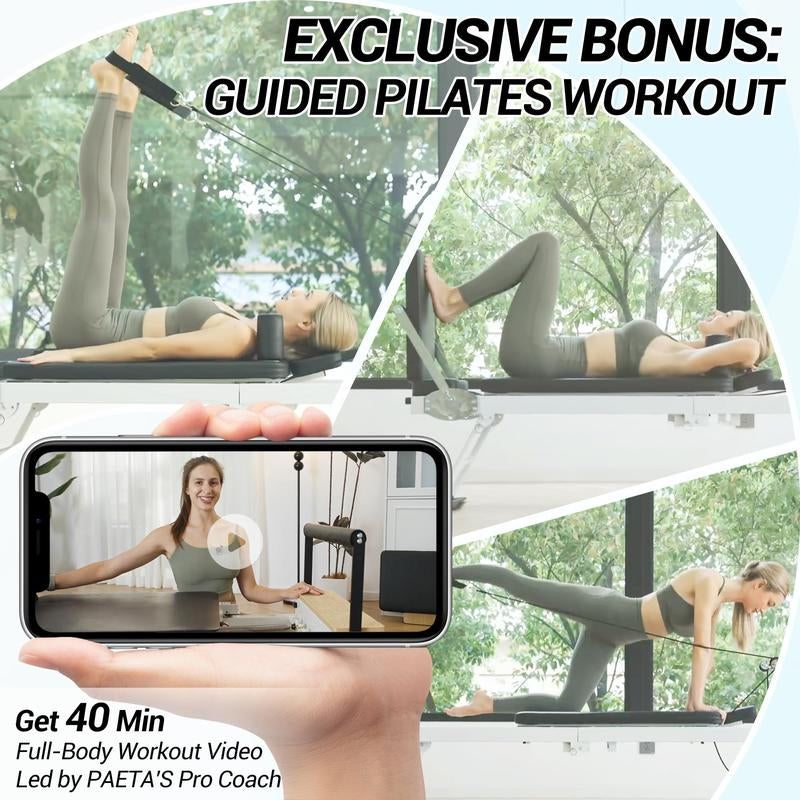 Foldable Pilates Reformer Machine for Home Gym | 400LB Capacity & Adjustable Resistance (Springs + Cords) | Professional Equipment with Jump Board