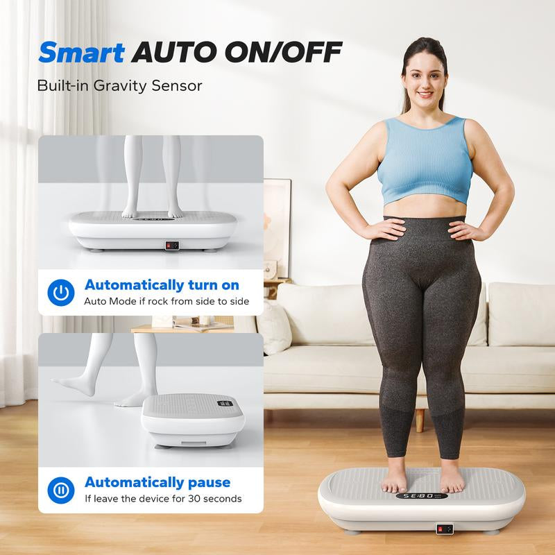 MERACH High-Power Vibration Plate Exercise Machine,440Lbs Weight Capacity, Bluetooth Remote Control, 4 Workout Modes for Efficient Fat Burning, Outdoorfun