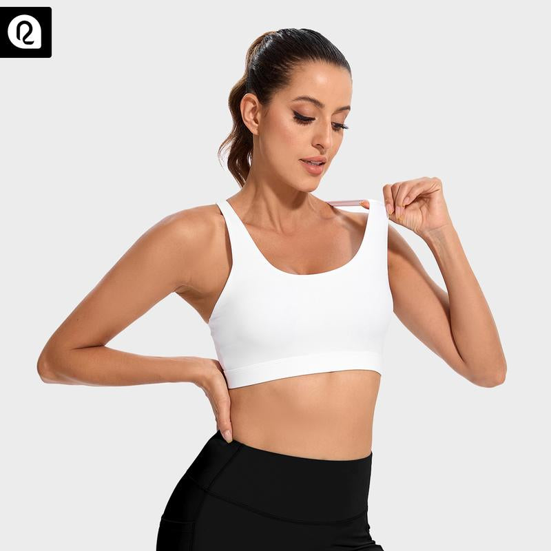 RUNNING GIRL Sports Bra for Women Criss-Cross Back Padded Strappy Sports Bras High Support Gym Bra with Removable Cups Underwear Bra