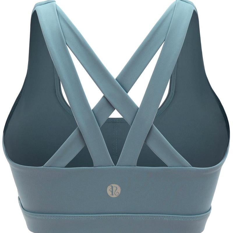 RUNNING GIRL Sports Bra for Women Criss-Cross Back Padded Strappy Sports Bras High Support Gym Bra with Removable Cups Underwear Bra