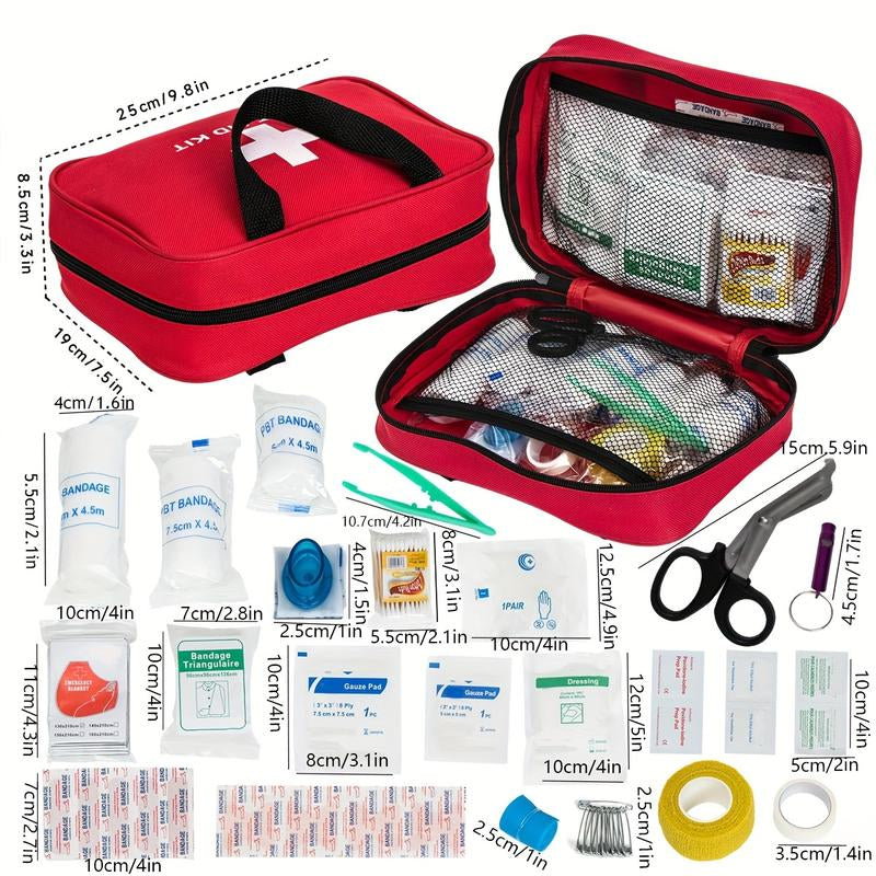 【Local Seller Promise Won'T Raise Price】110 Pcs/184 Pcs First Aid Kit Multi-Purpose Portable Emergency Home Supplies Bag for Outdoor Hiking, Camping, and More