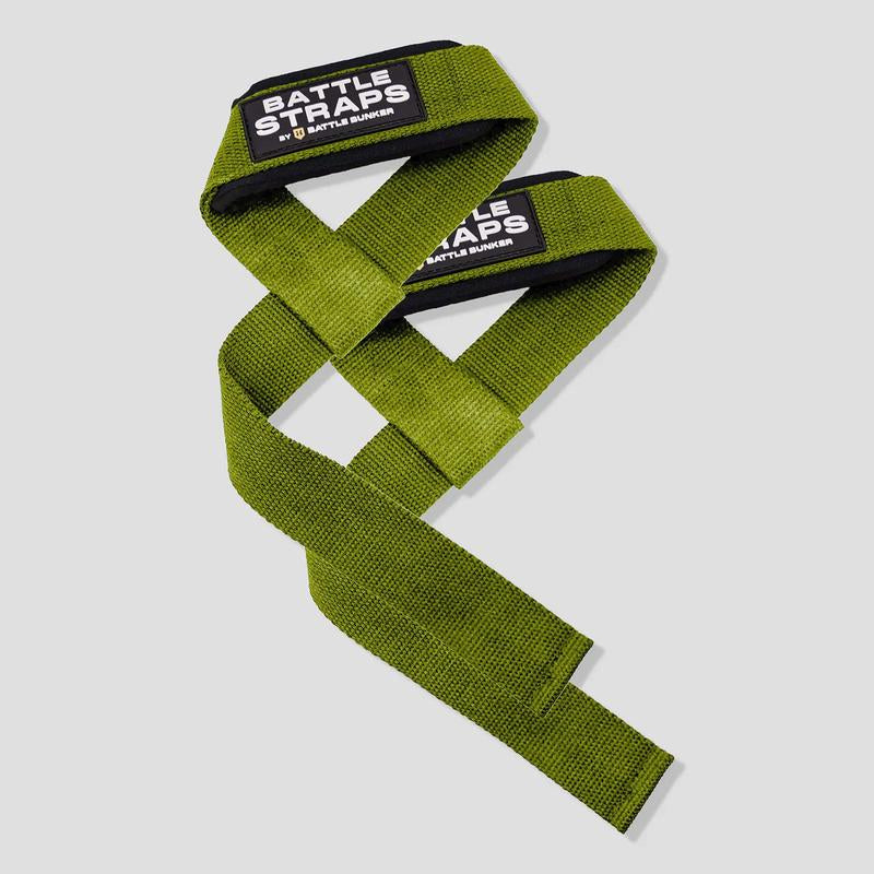 Battle Bunker Lifting Straps 18" Length, 2 Straps per Pack for Powerlifting, Bodybuilding, and Hybrid Fitness - Premium Padded Design