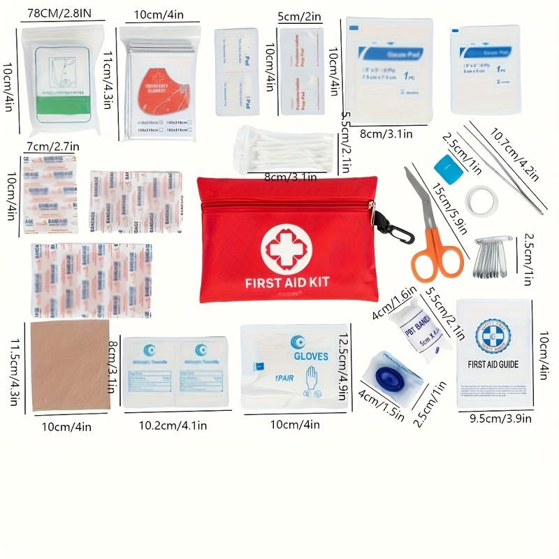【Local Seller Promise Won'T Raise Price】110 Pcs/184 Pcs First Aid Kit Multi-Purpose Portable Emergency Home Supplies Bag for Outdoor Hiking, Camping, and More