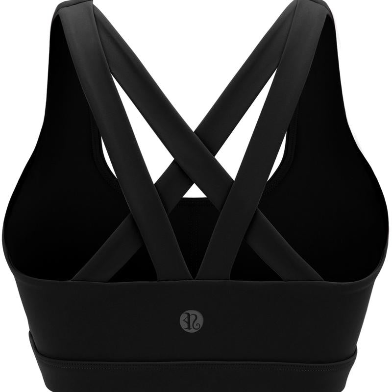 RUNNING GIRL Sports Bra for Women Criss-Cross Back Padded Strappy Sports Bras High Support Gym Bra with Removable Cups Underwear Bra