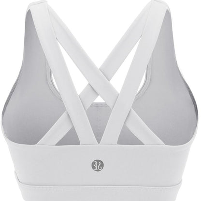 RUNNING GIRL Sports Bra for Women Criss-Cross Back Padded Strappy Sports Bras High Support Gym Bra with Removable Cups Underwear Bra