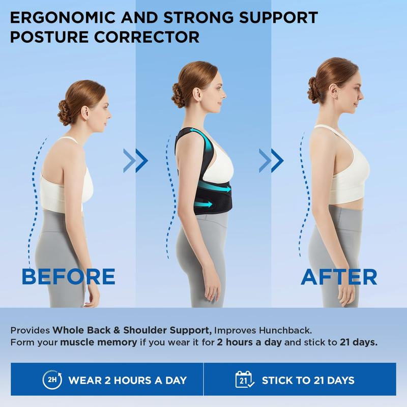 VICORRECT Adjustable Posture Corrector [Pro Series], Waist Shapewear with Adjustable Shoulder Strap and Back Support Plate