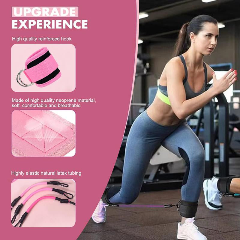Ankle Resistance Bands, Ankle Bands for Working Out with Cuffs, Resistance Bands for Leg Butt Training Workout Equipment for Kickbacks Hip Gluteus Training Exercises, Ankle Straps with Exercise Bands Resistant Bands Fitness Ankle Resistance