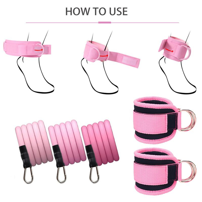 Ankle Resistance Bands, Ankle Bands for Working Out with Cuffs, Resistance Bands for Leg Butt Training Workout Equipment for Kickbacks Hip Gluteus Training Exercises, Ankle Straps with Exercise Bands Resistant Bands Fitness Ankle Resistance