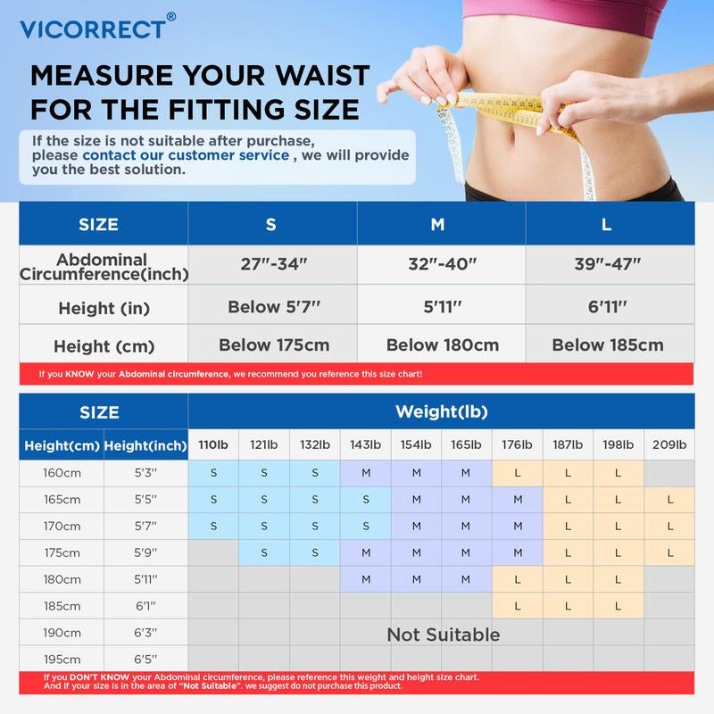 VICORRECT Adjustable Posture Corrector [Pro Series], Waist Shapewear with Adjustable Shoulder Strap and Back Support Plate
