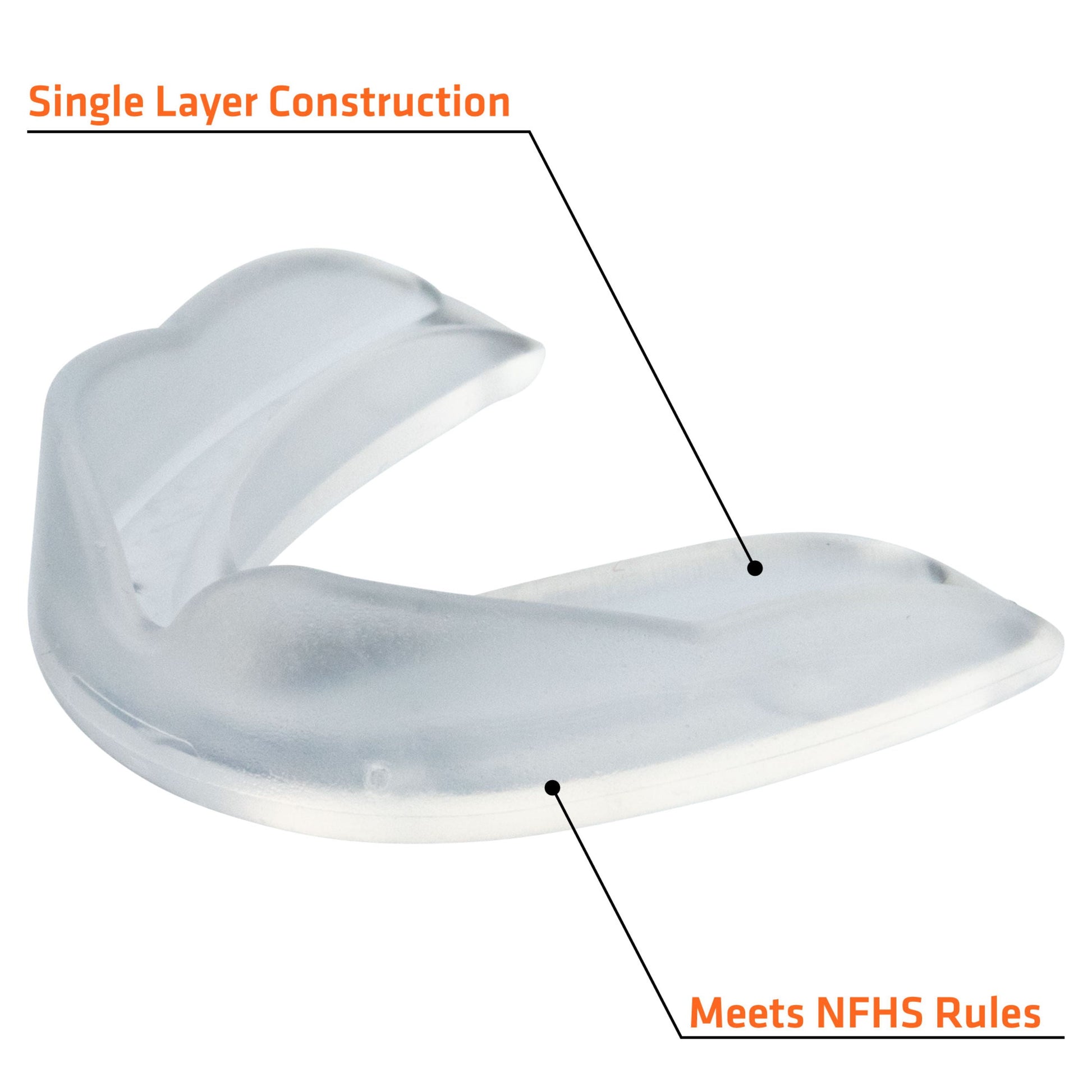 EZ Sport Clear Sports Mouth Guard, Adult, Clear