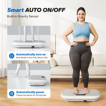 MERACH High-Power Vibration Plate Exercise Machine,440Lbs Weight Capacity, Bluetooth Remote Control, 4 Workout Modes for Efficient Fat Burning, Outdoorfun