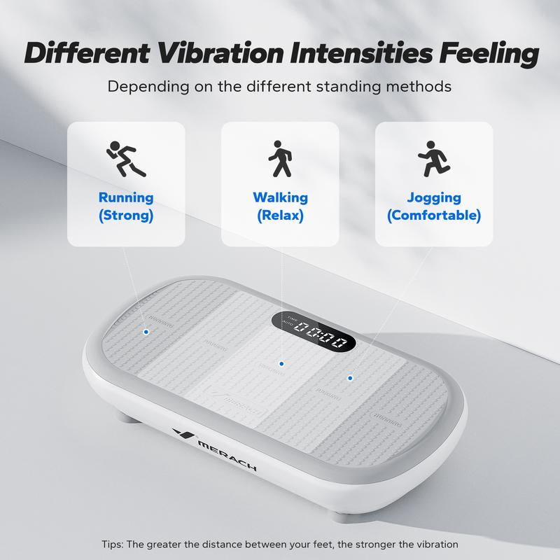 MERACH High-Power Vibration Plate Exercise Machine,440Lbs Weight Capacity, Bluetooth Remote Control, 4 Workout Modes for Efficient Fat Burning, Outdoorfun