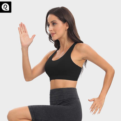 RUNNING GIRL Sports Bra for Women Criss-Cross Back Padded Strappy Sports Bras High Support Gym Bra with Removable Cups Underwear Bra