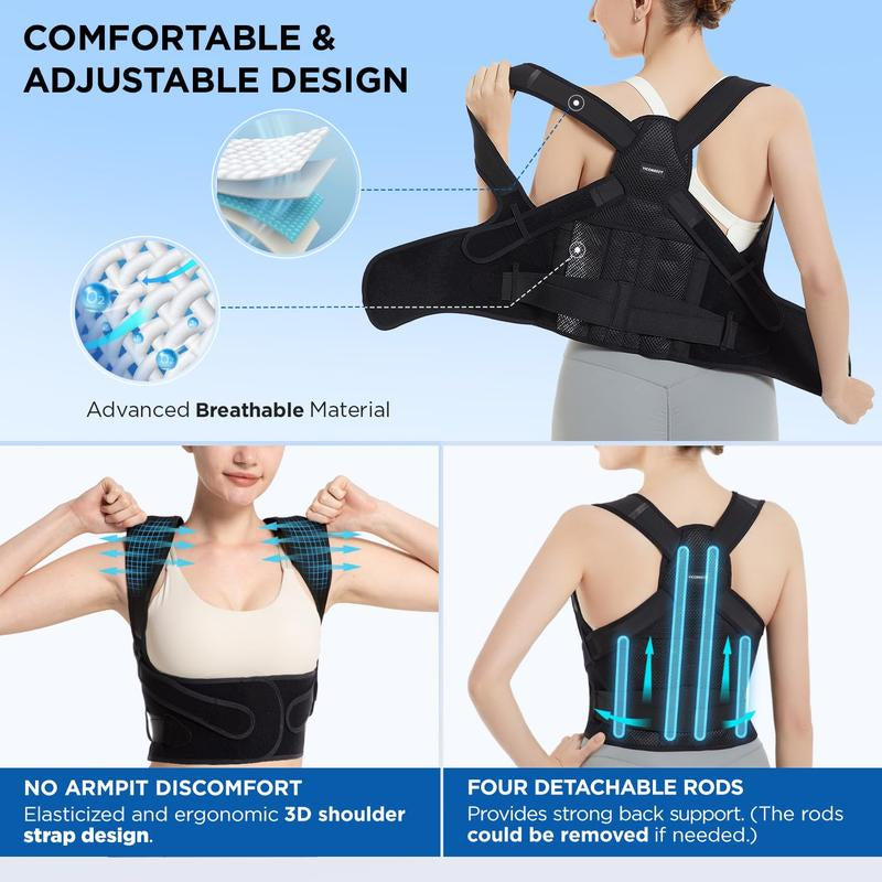 VICORRECT Adjustable Posture Corrector [Pro Series], Waist Shapewear with Adjustable Shoulder Strap and Back Support Plate
