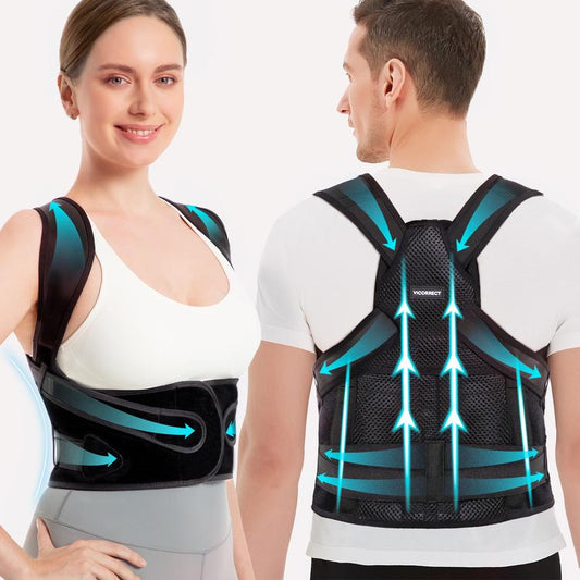 VICORRECT Adjustable Posture Corrector [Pro Series], Waist Shapewear with Adjustable Shoulder Strap and Back Support Plate