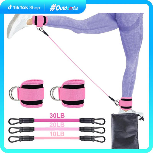 Ankle Resistance Bands, Ankle Bands for Working Out with Cuffs, Resistance Bands for Leg Butt Training Workout Equipment for Kickbacks Hip Gluteus Training Exercises, Ankle Straps with Exercise Bands Resistant Bands Fitness Ankle Resistance