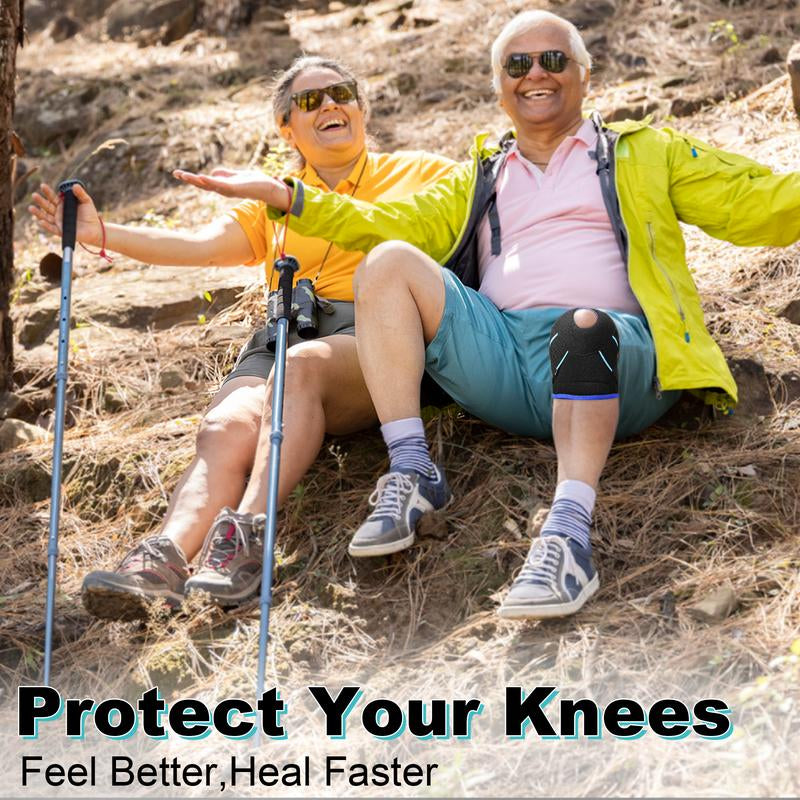 Enhanced Knee Support Capable of 60 Pounds Adjustable Knee Brace for Running, Gym & Daily Training，2 Built-In Metal Stabilizers Inside
