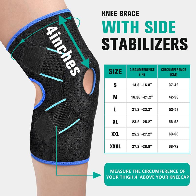 Enhanced Knee Support Capable of 60 Pounds Adjustable Knee Brace for Running, Gym & Daily Training，2 Built-In Metal Stabilizers Inside