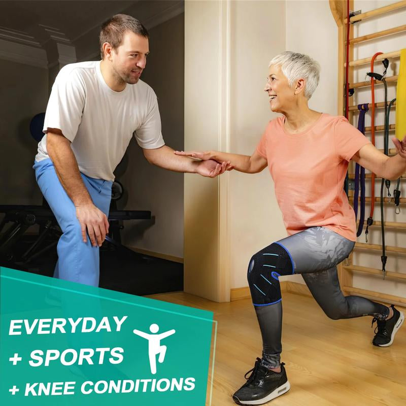 Enhanced Knee Support Capable of 60 Pounds Adjustable Knee Brace for Running, Gym & Daily Training，2 Built-In Metal Stabilizers Inside