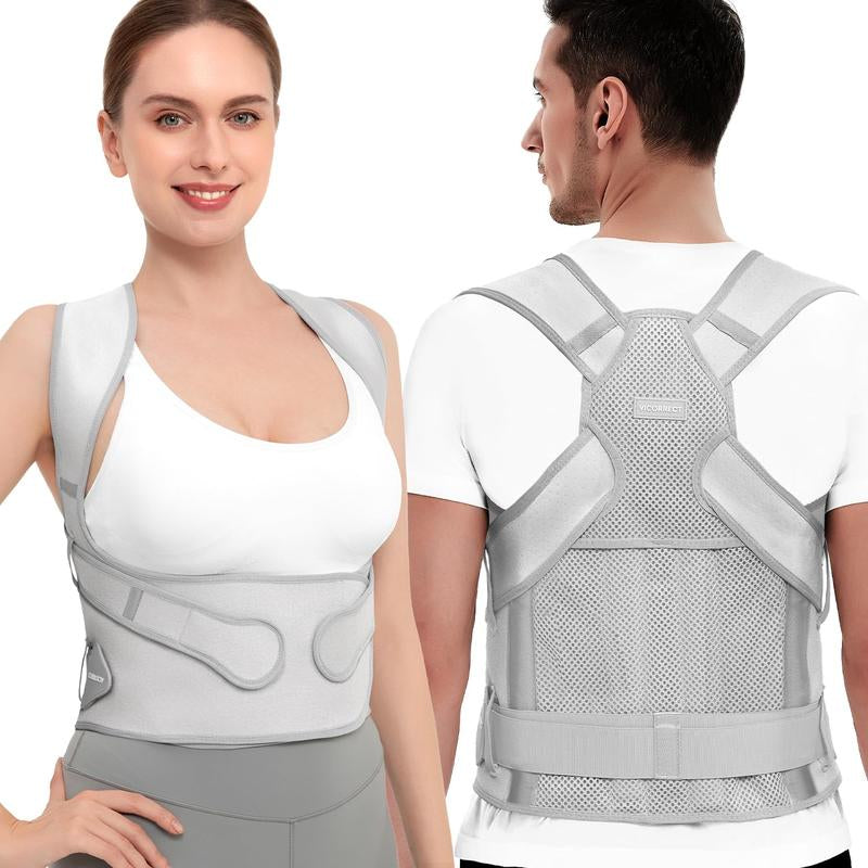 VICORRECT Adjustable Posture Corrector [Pro Series], Waist Shapewear with Adjustable Shoulder Strap and Back Support Plate