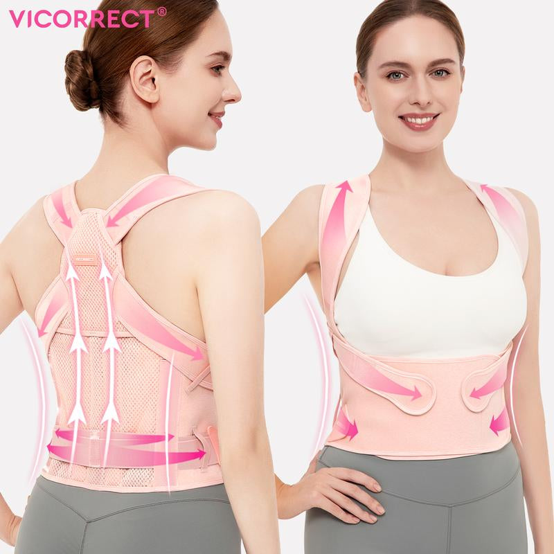 VICORRECT Adjustable Posture Corrector [Pro Series], Waist Shapewear with Adjustable Shoulder Strap and Back Support Plate
