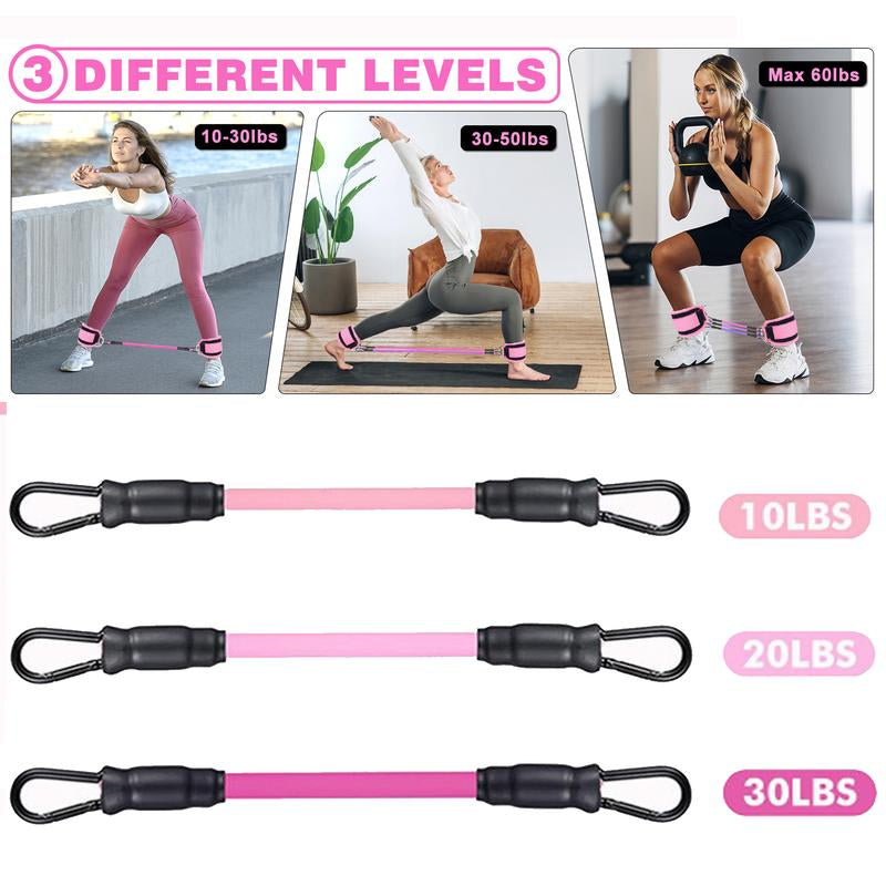 Ankle Resistance Bands, Ankle Bands for Working Out with Cuffs, Resistance Bands for Leg Butt Training Workout Equipment for Kickbacks Hip Gluteus Training Exercises, Ankle Straps with Exercise Bands Resistant Bands Fitness Ankle Resistance